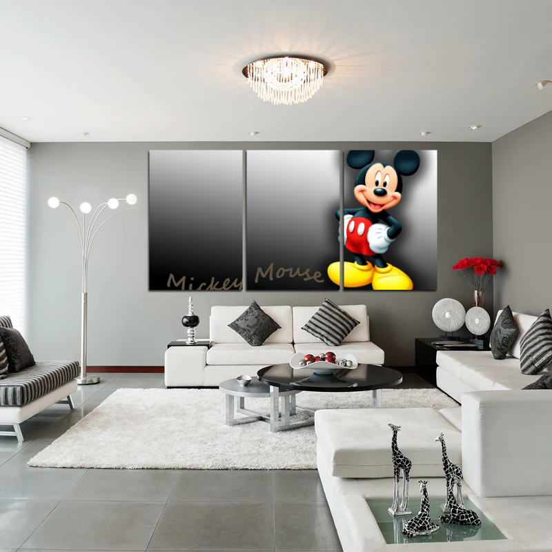 Tableau Disney 3 Pièces - Mickey & Co | Little-E-market