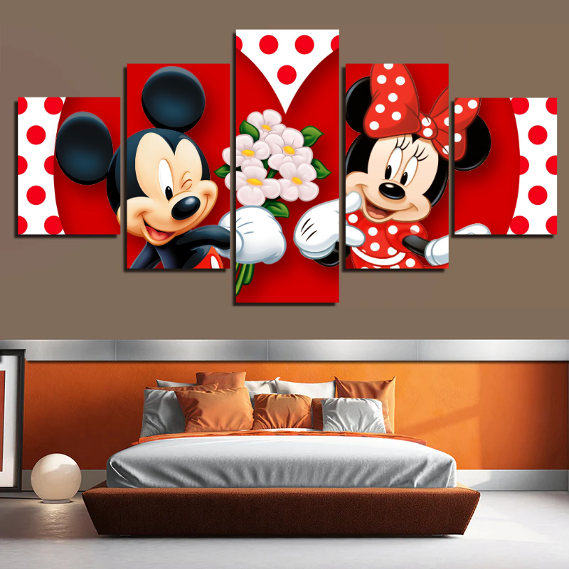 Tableau Disney 5 Pièces - Mickey & Co | Little-E-market